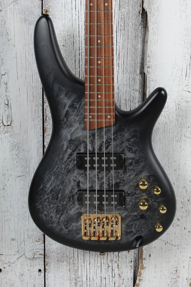 Ibanez SR300EDX 4 String Electric Bass Guitar Black Ice Frozen Matte