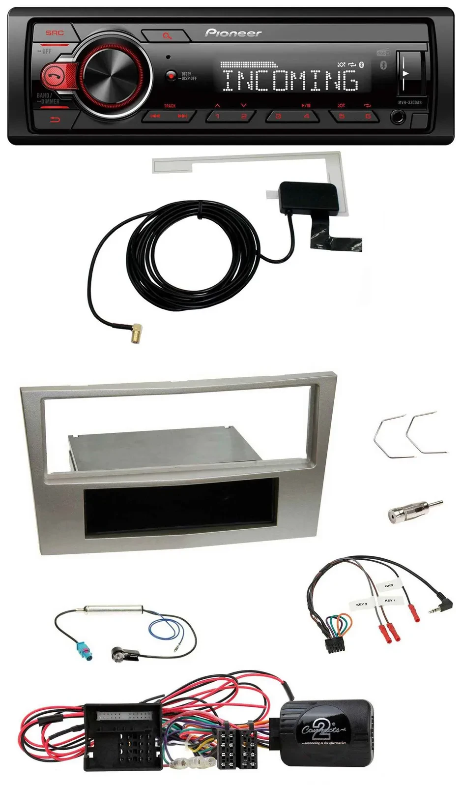 Pioneer USB Lenkrad DAB Bluetooth Autoradio für Opel Corsa D satin-stone 09-14