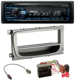 Alpine USB Bluetooth DAB MP3 Autoradio für Ford Focus Galaxy C-Max ab 2007 silbe