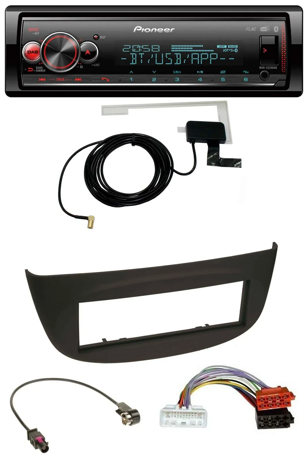 Автомагнитола Pioneer Bluetooth DAB USB MP3 для Renault Twingo (с 2015) черная