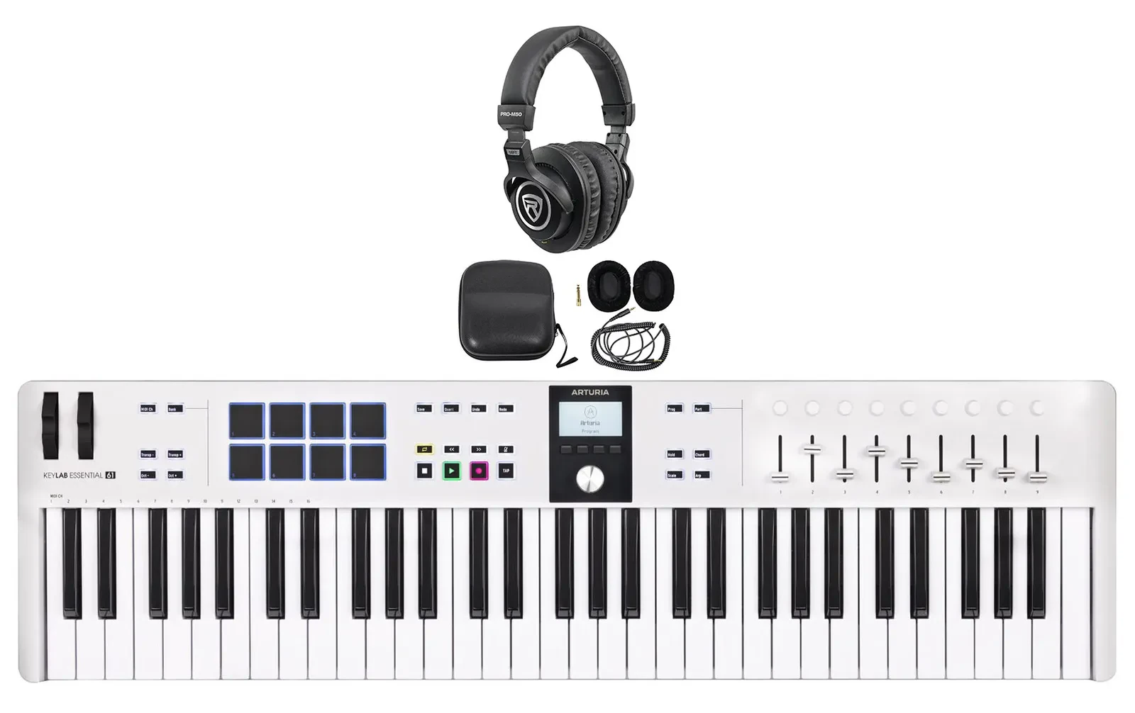 ARTURIA Keylab Essential 61 mk3 White 61-Key MIDI Keyboard Controller+Headphones