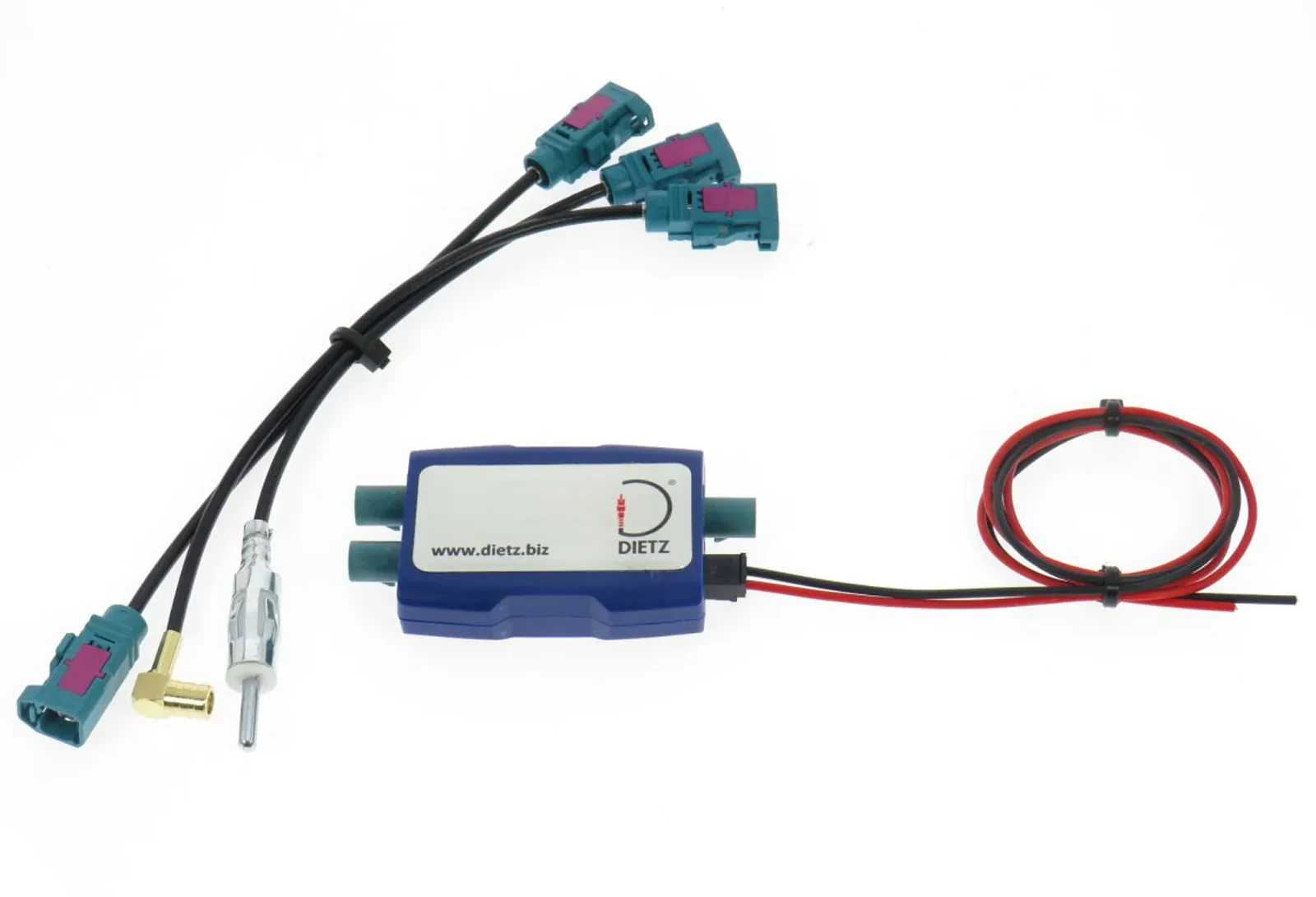 Антенный сплиттер Dietz DZ_2736_04 DAB+/UKW, активный, с фантомным питанием, разъёмы Fakra/SMB/DIN