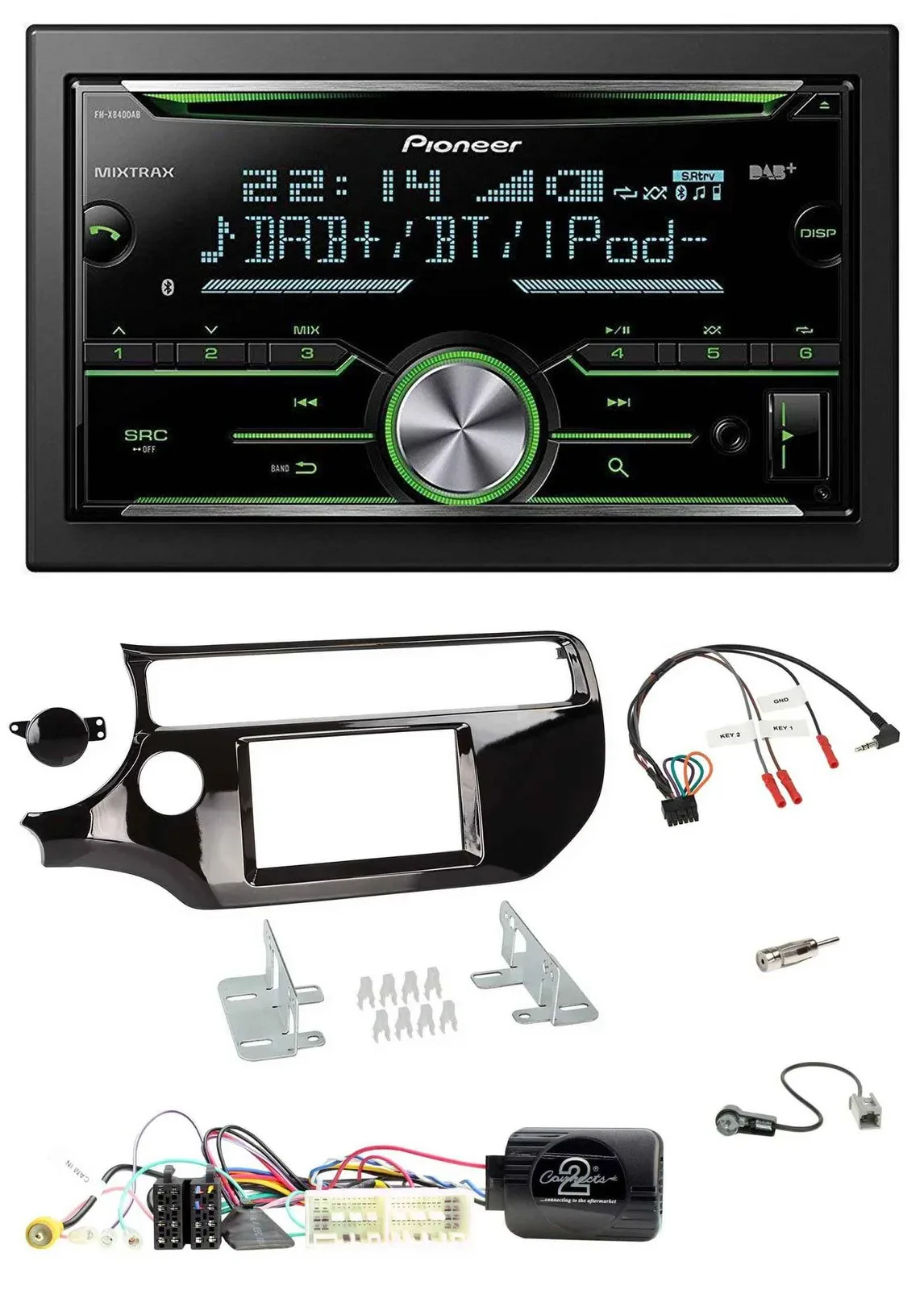 Автомагнитола для Kia Rio UB (2017–2023) Pioneer 2DIN, Bluetooth, DAB, USB, CD