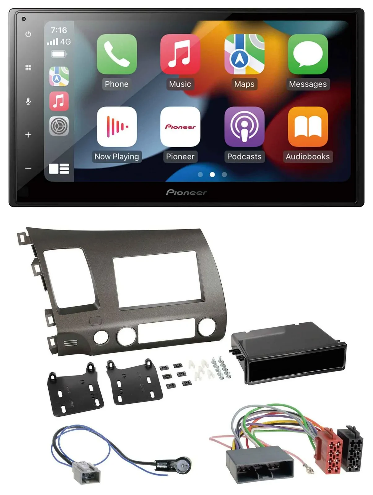 Автомагнитола для Honda Civic Hybrid FD3 (2006–2010) Pioneer 2DIN, DAB, Bluetooth, USB, MP3