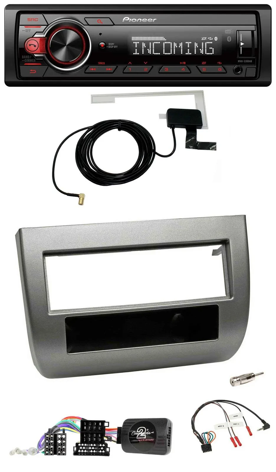 Pioneer USB Lenkrad DAB Bluetooth Autoradio für Lancia Y 843 2005-2011 anthrazit