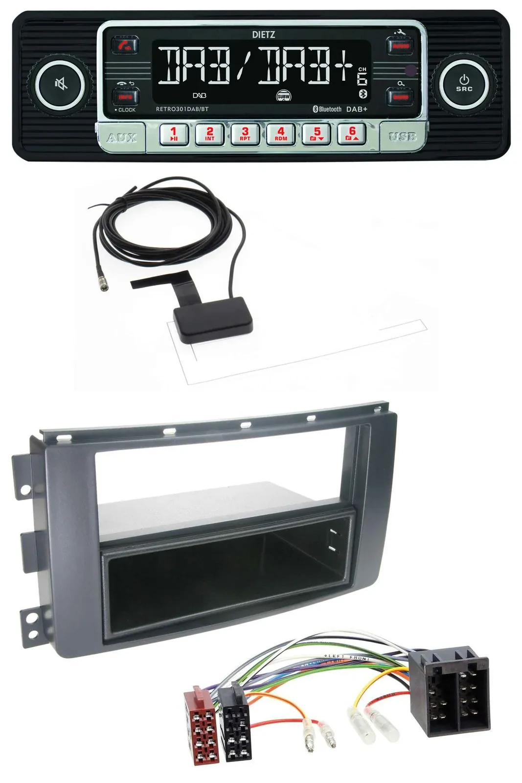 Dietz DAB Bluetooth USB MP3 Autoradio für Smart ForFour 454 ForTwo 451 ISO