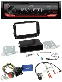 JVC Bluetooth USB DAB Lenkrad Autoradio für Alfa Romeo Giulietta 13-21 ISO piano