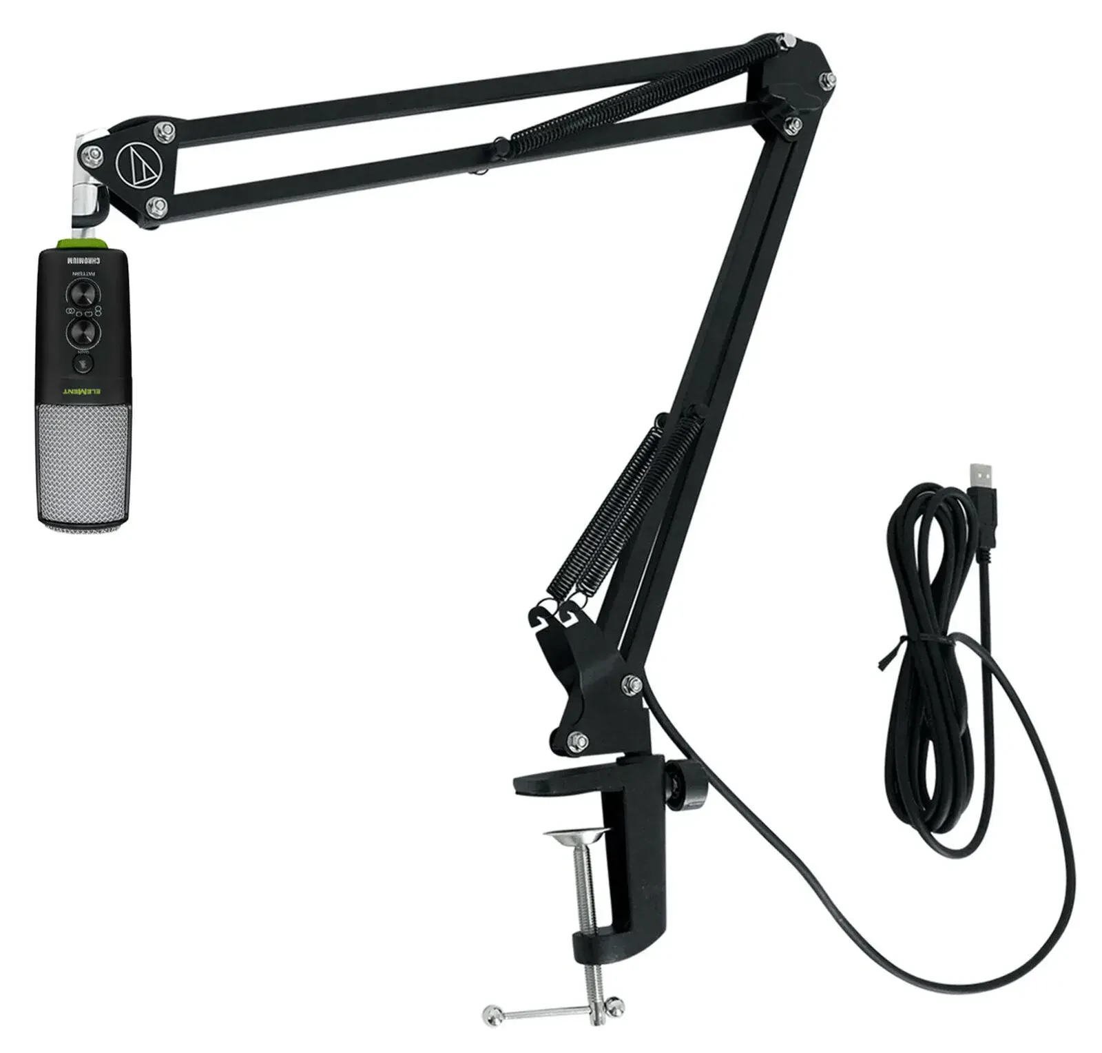 Микрофон проводной для стриминга Mackie Chromium USB (набор) с Audio-Technica Boom Arm