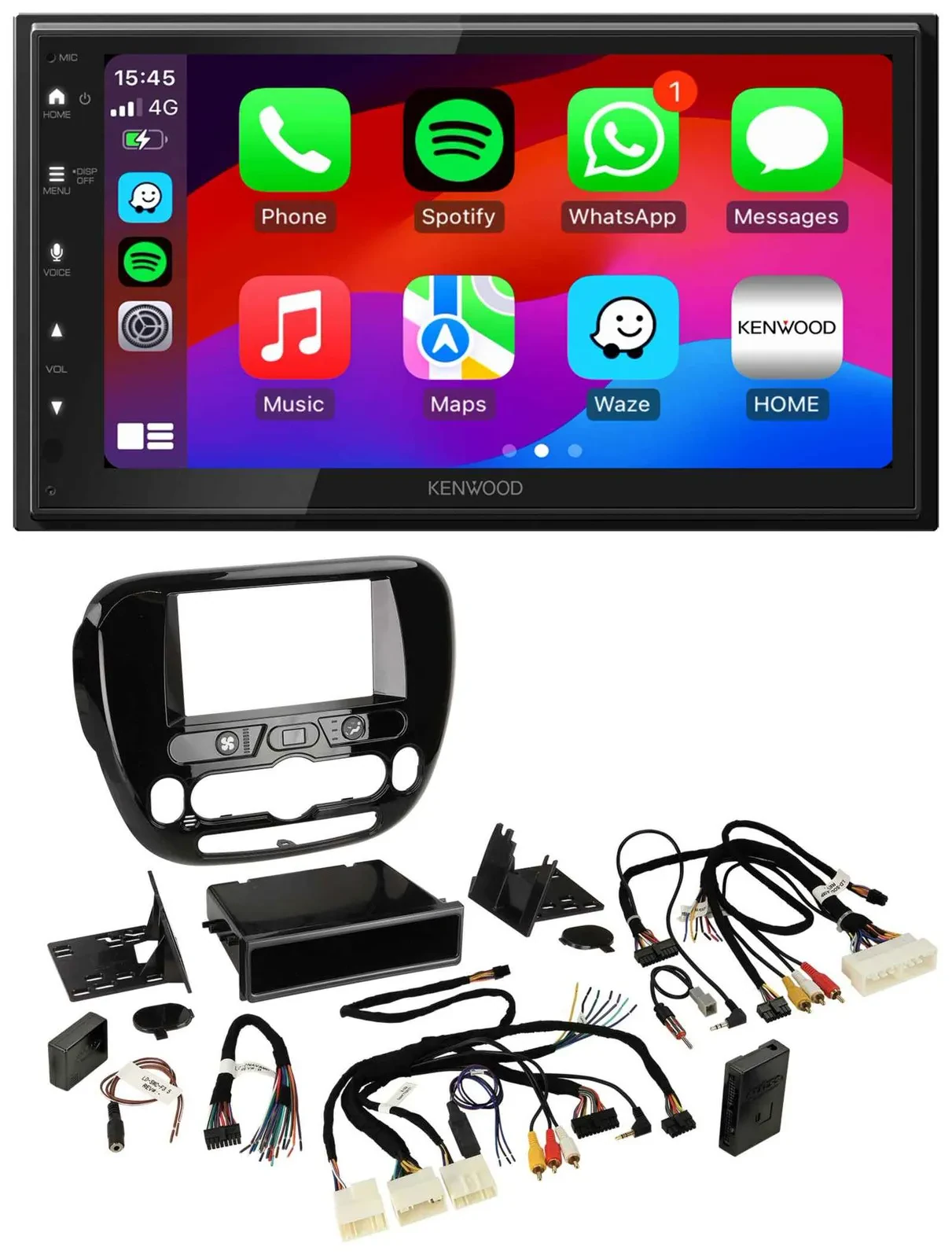 Kenwood Lenkrad USB DAB 2DIN Bluetooth Autoradio für Kia Soul ab 2014 Klima