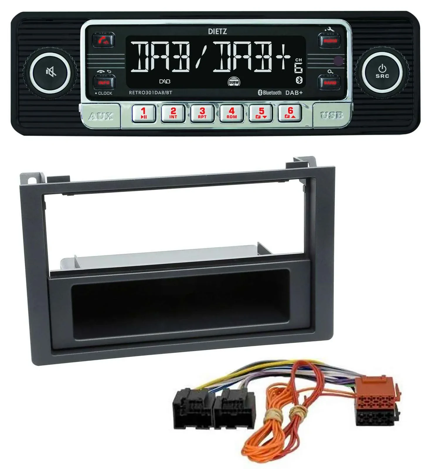 Dietz USB DAB MP3 Bluetooth Autoradio für Saab 9.3 (ab 2006)