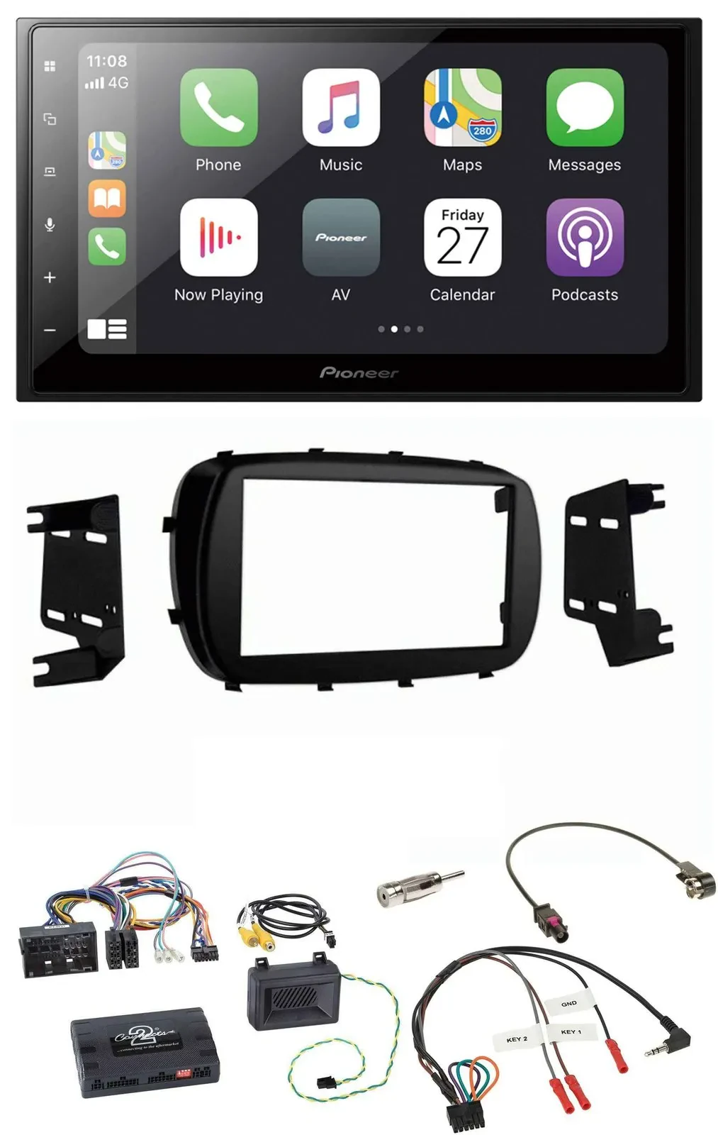 Автомагнитола для Fiat 500X (с 2014) Pioneer 2DIN, Bluetooth, DAB, USB