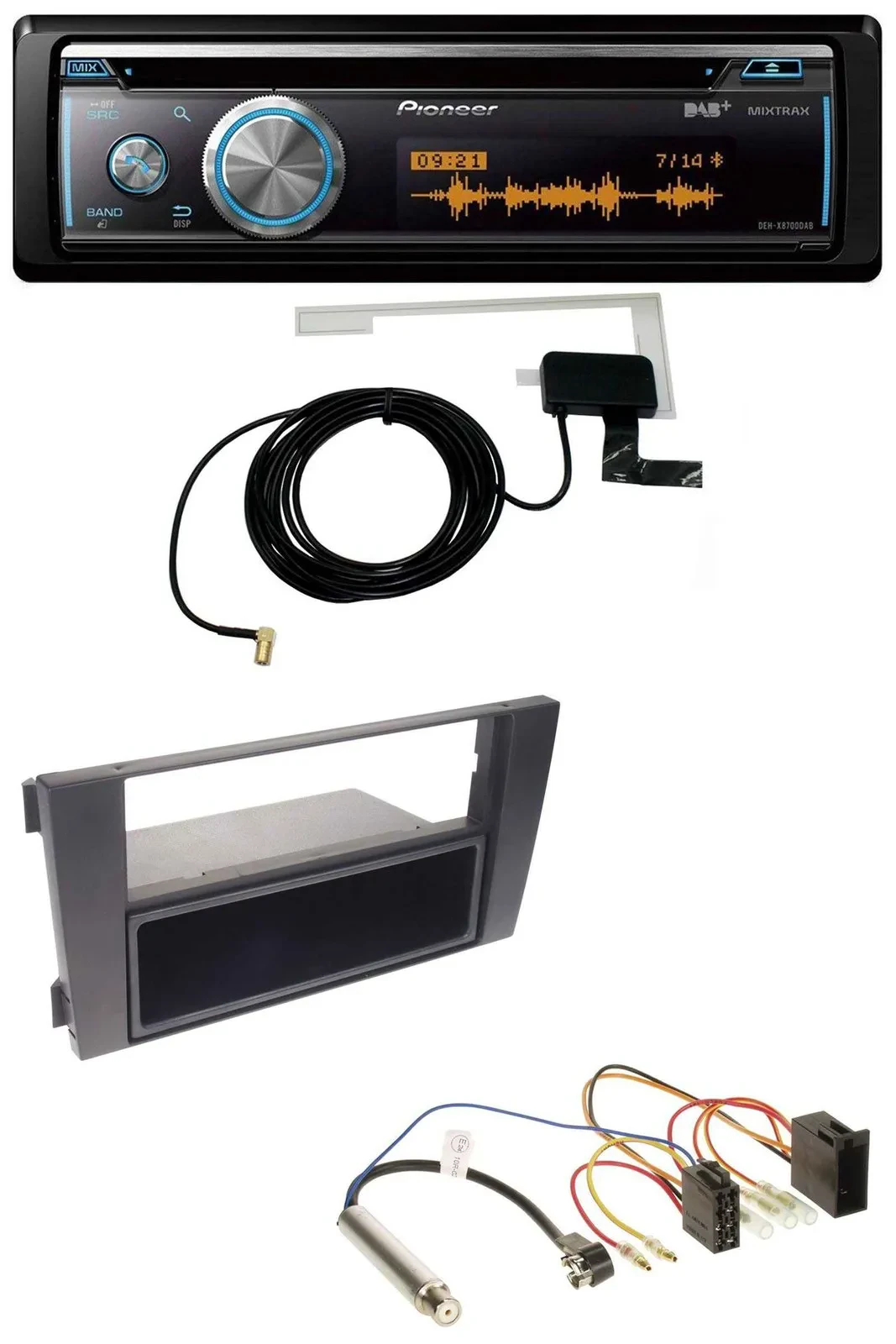 Автомагнитола Pioneer Bluetooth, DAB, CD, USB для Audi A6 C5 (2001–2005), ISO