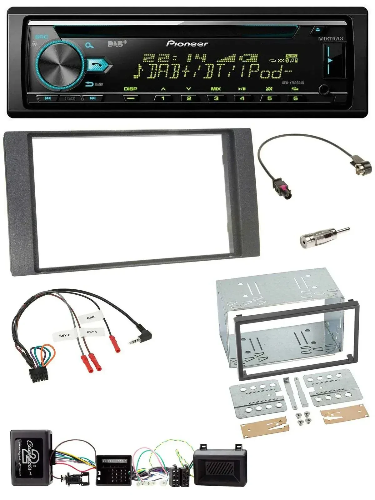 Автомагнитола для Ford Kuga 2008–2012 Pioneer DAB CD USB Bluetooth антрацит