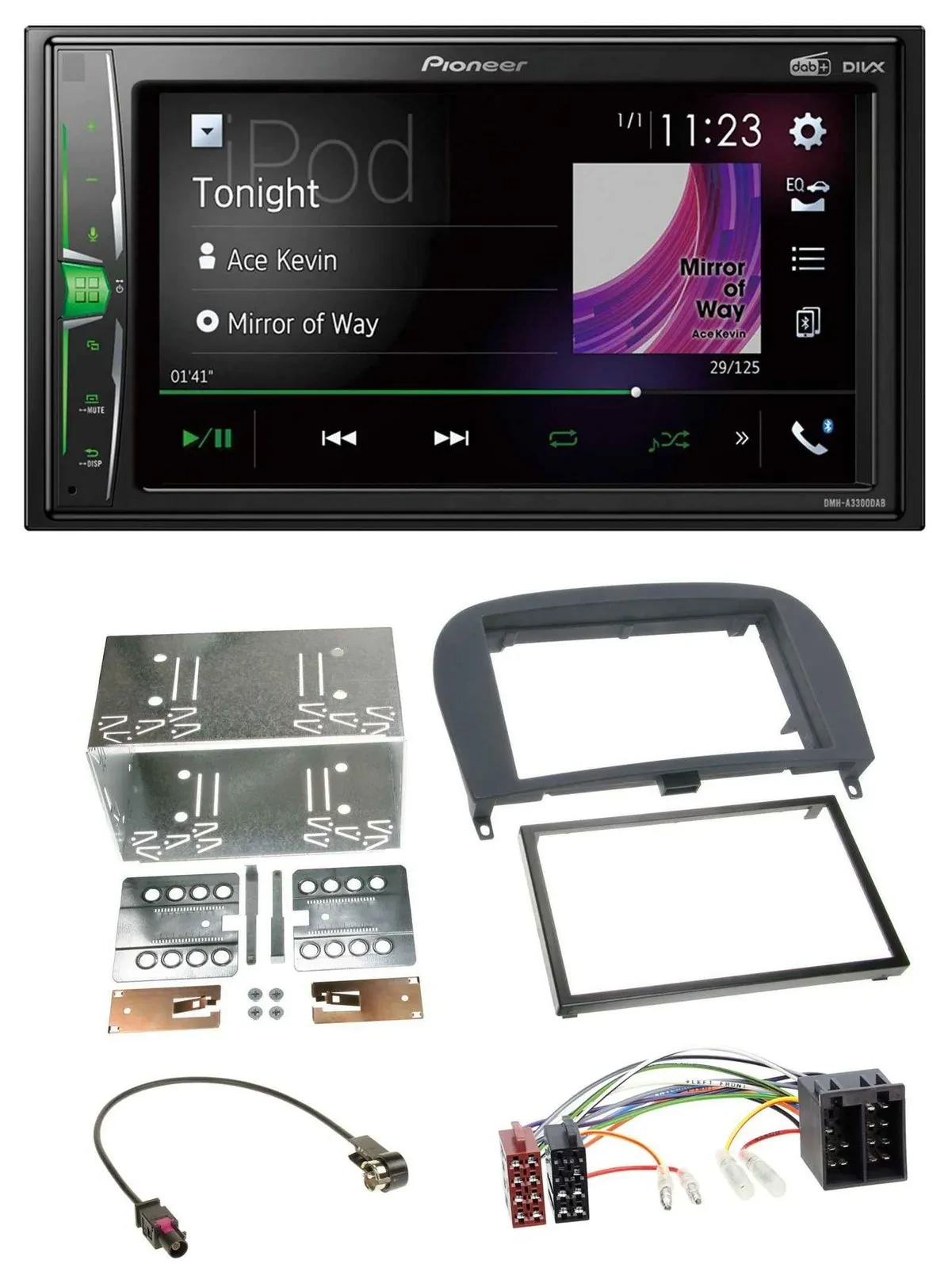 Pioneer 2DIN MP3 DAB USB Bluetooth Autoradio für Mercedes SL-Klasse 2001-2011 R2