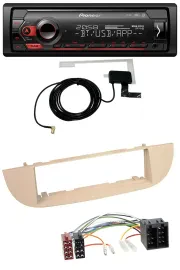 Автомагнитола для Fiat 500 (с 2007) Pioneer DAB, USB, MP3, Bluetooth перламутрово-серый/бежевый