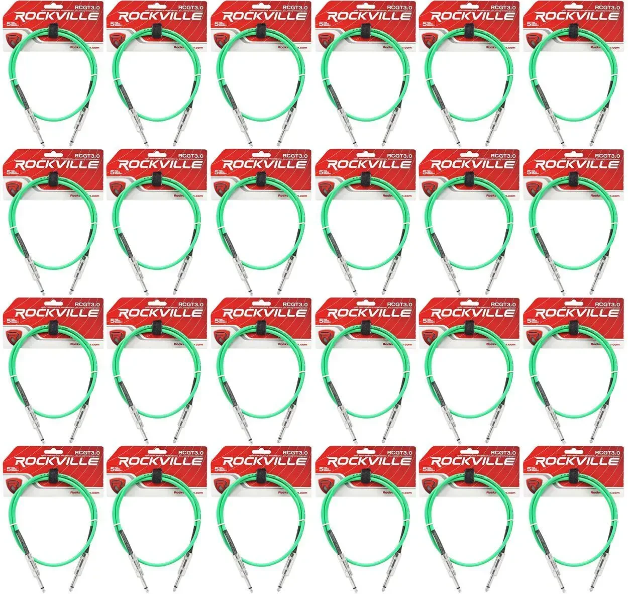 Инструментальный кабель Rockville RCGT3.0G Green 0.9 м (24 штуки)