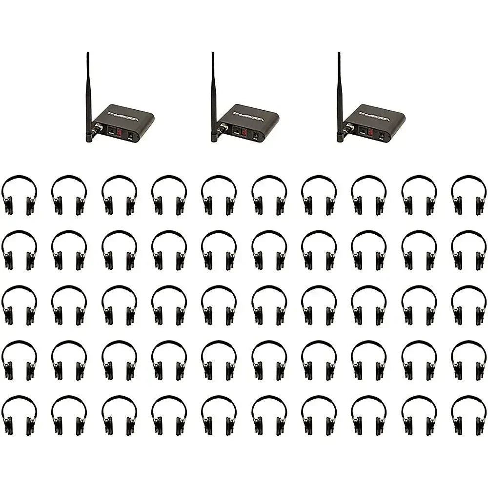 VocoPro Silent Disco 350 Package with 50 Headphones