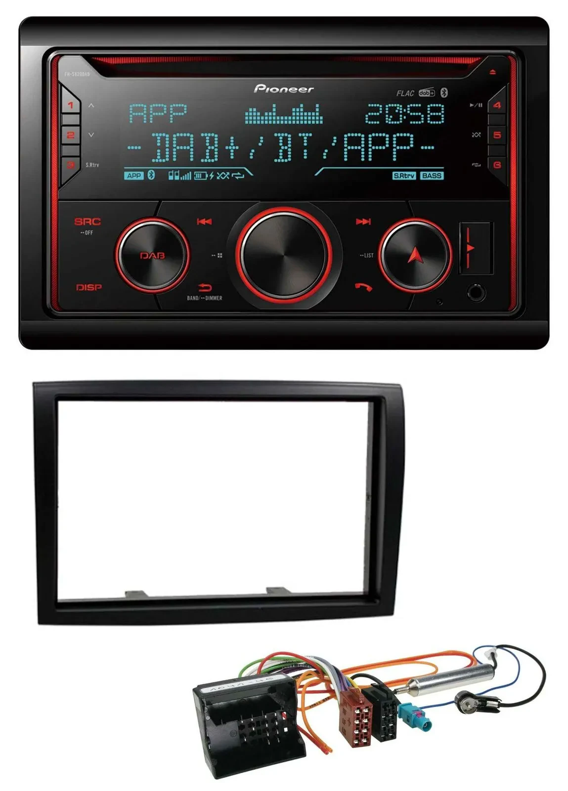 Pioneer 2DIN DAB MP3 Bluetooth USB CD Autoradio für Citroen Jumper 06-11 schwarz