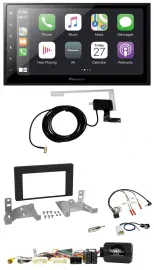 Pioneer USB Lenkrad 2DIN Bluetooth DAB Autoradio für Toyota Aygo ab 22 AB7 schwa