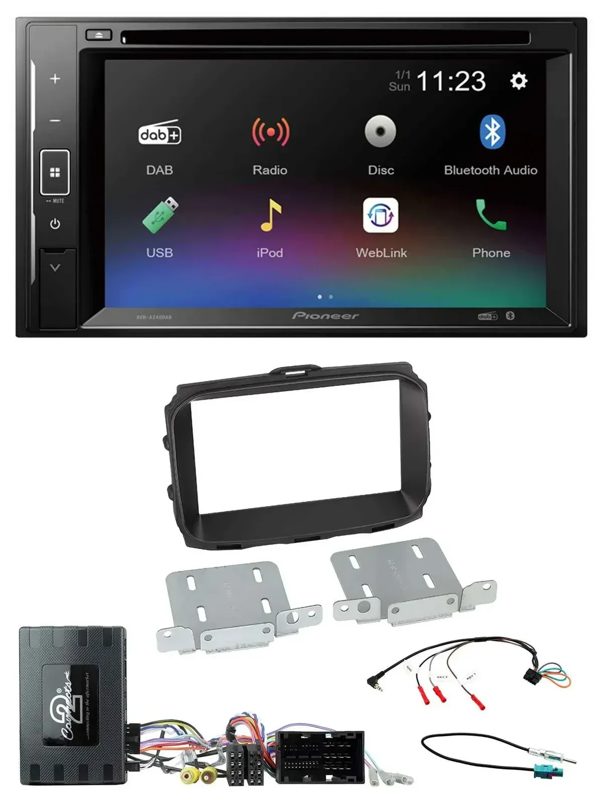 Автомагнитола Pioneer 2DIN Bluetooth USB DAB DVD для Alfa Romeo Giulietta