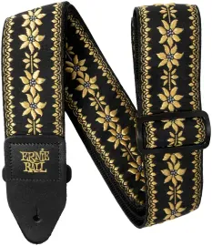 Гитарный ремень Ernie Ball 5635 Jacquard Flower Crown, полипропилен, кожаные наконечники