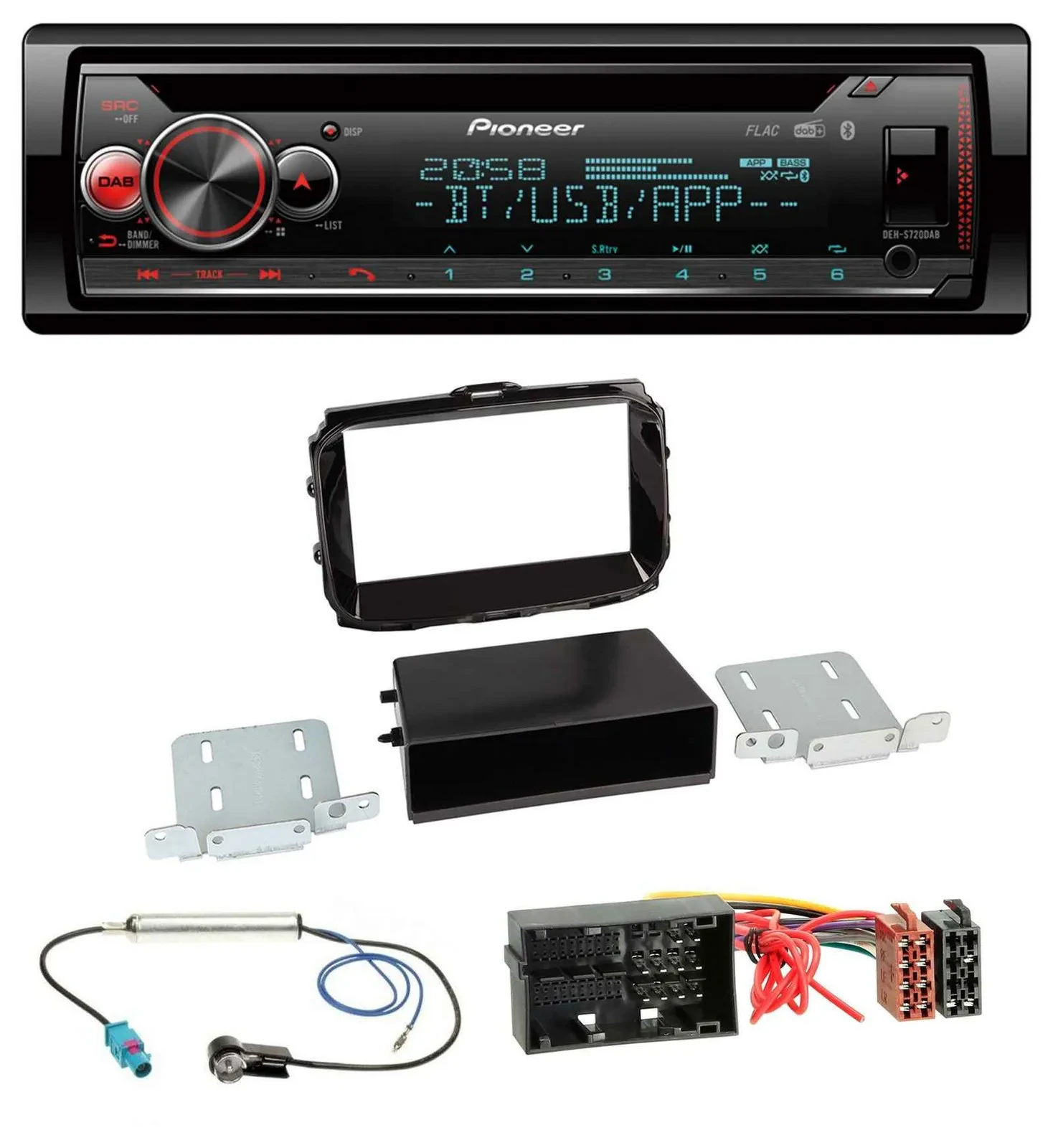 Автомагнитола Pioneer CD/MP3/DAB/Bluetooth/USB для Alfa Romeo Giulietta (с 2013), 52-pin, черный глянец (piano black)