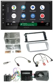 Kenwood DAB Bluetooth USB Lenkrad 2DIN Autoradio für Ford Mondeo S-Max Profi sil