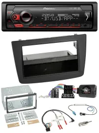 Pioneer Lenkrad USB DAB Bluetooth Autoradio für Alfa Mito 2008-2014 schwarz