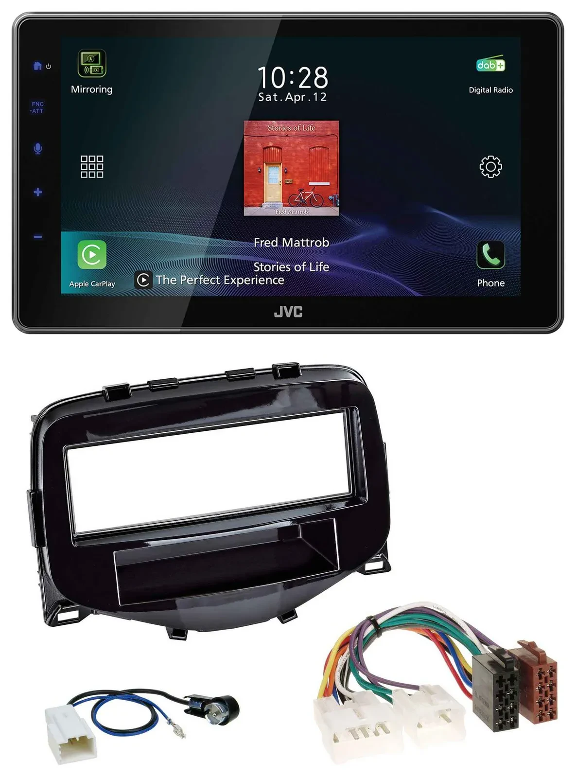 Автомагнитола для Toyota Aygo (2014–2021) JVC DAB, MP3, Bluetooth, USB