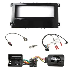 Einbauset Lenkradadapter DIN Autoradio für Ford Focus ab 07 Galaxy C-Max schwarz