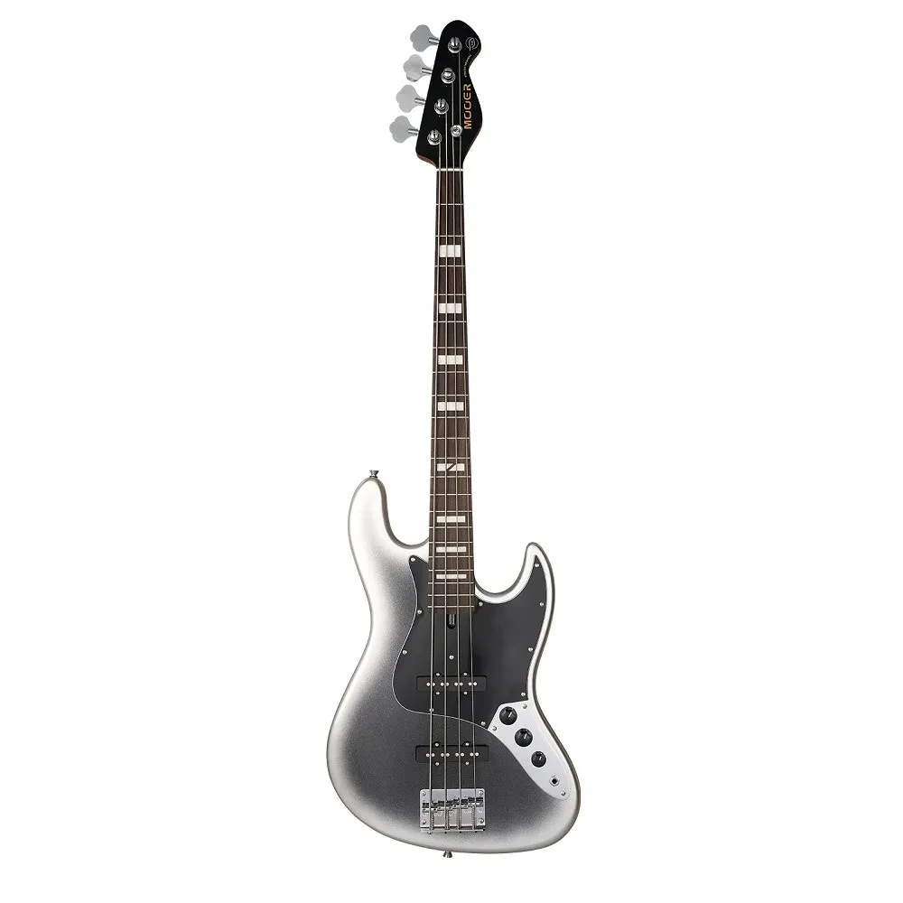 MOOER MBJ412 Electric Bass Guitar Dark Silver