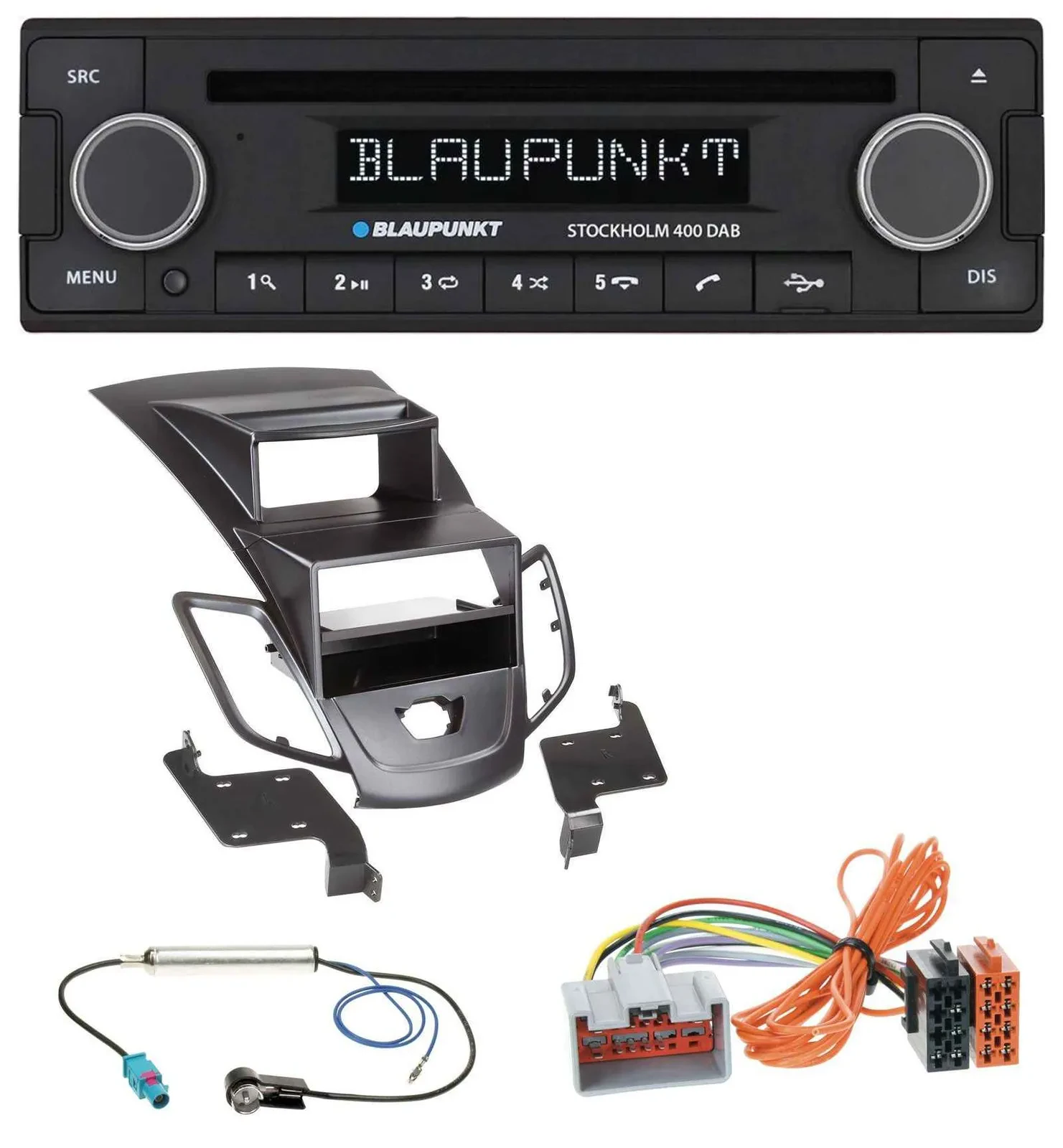 Blaupunkt MP3 Bluetooth DAB CD USB Autoradio für Ford Fiesta 08-10 Display schwa