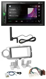 Pioneer MP3 DAB AUX 2DIN Bluetooth Autoradio für Toyota Yaris 2011-2014 silber