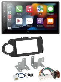 Pioneer DAB Bluetooth 2DIN USB MP3 Autoradio für Toyota Yaris 11-20 schwarz