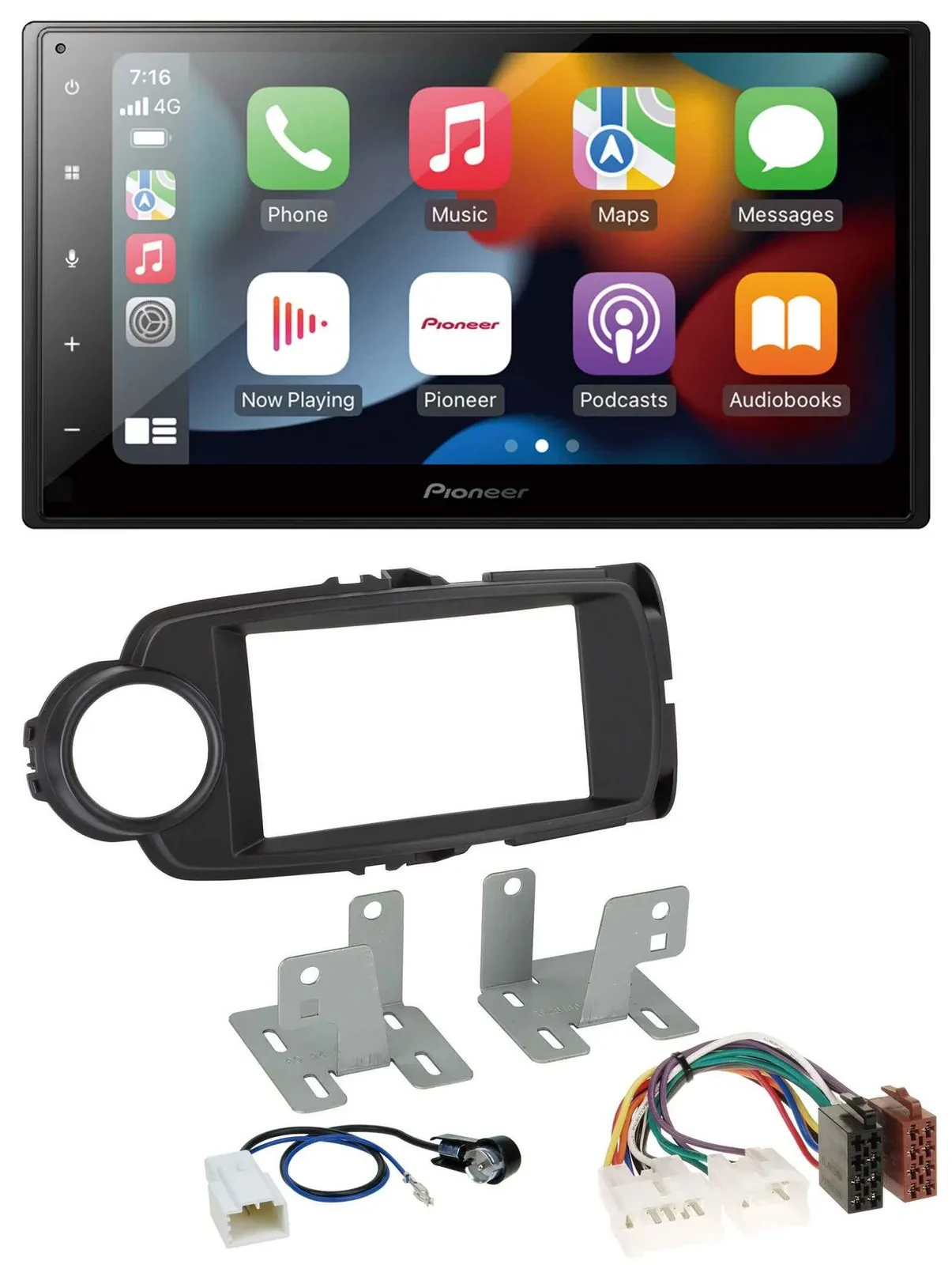 Pioneer DAB Bluetooth 2DIN USB MP3 Autoradio für Toyota Yaris 11-20 schwarz