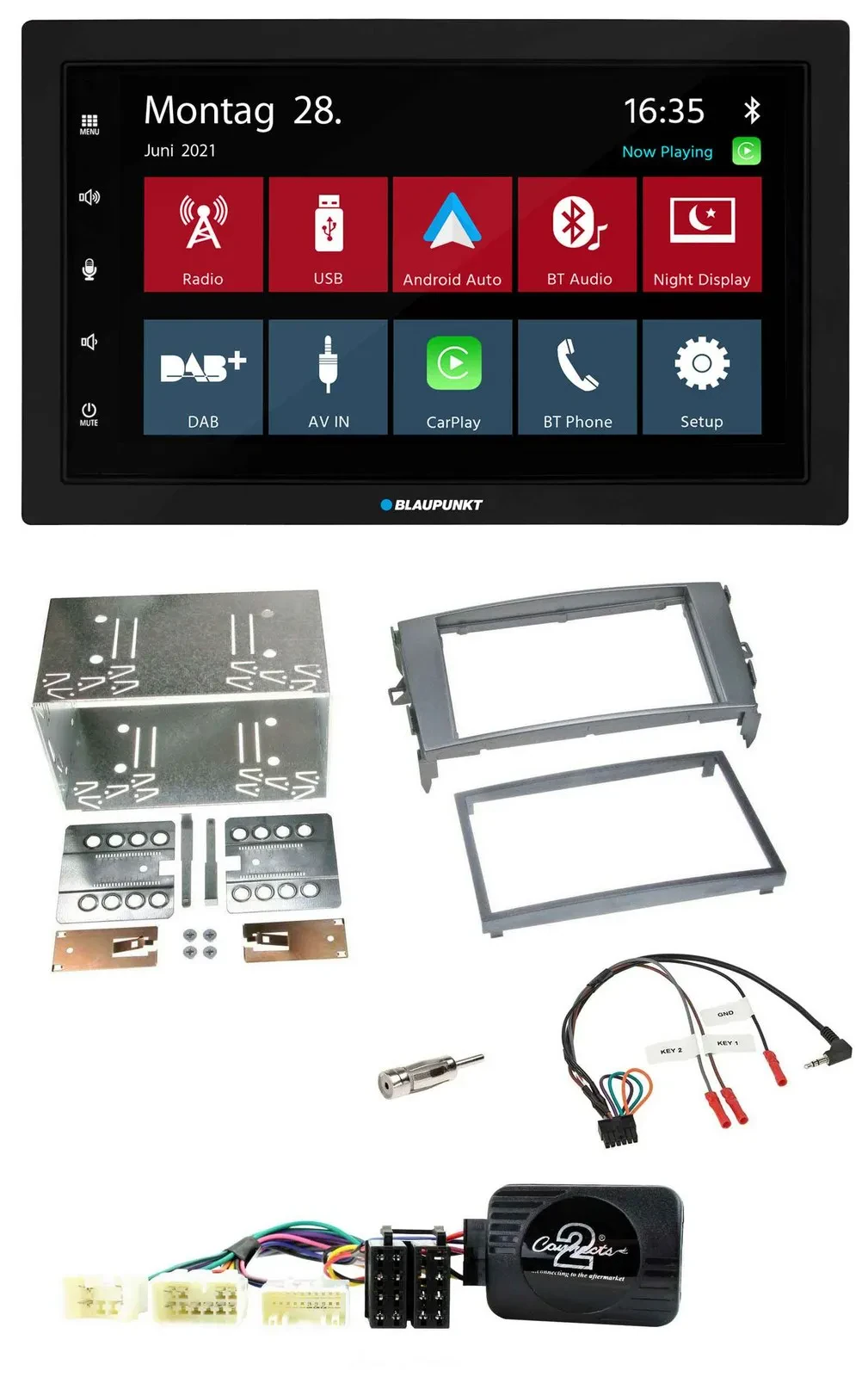 Автомагнитола для Toyota Auris (2007–2011) Blaupunkt 2DIN, Bluetooth, DAB, USB