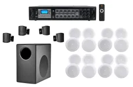 JBL Subwoofer+(4) Satellite+(16) 8" Ceiling Speakers+Amp For Restaurant/Bar/Cafe