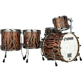 SONOR SQ2 5 Piece Elder Tree Vintage Beech Shell Pack w/ 22 Drum Natl Blk Chrome