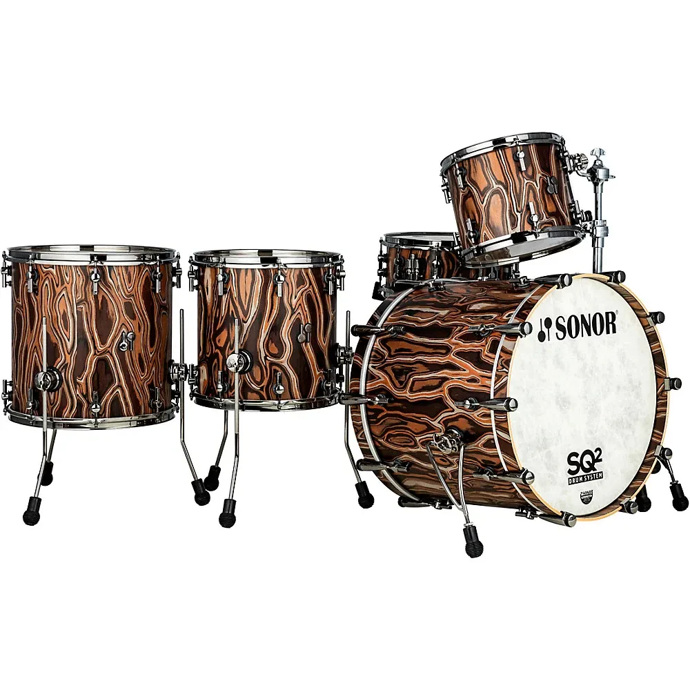 SONOR SQ2 5 Piece Elder Tree Vintage Beech Shell Pack w/ 22 Drum Natl Blk Chrome