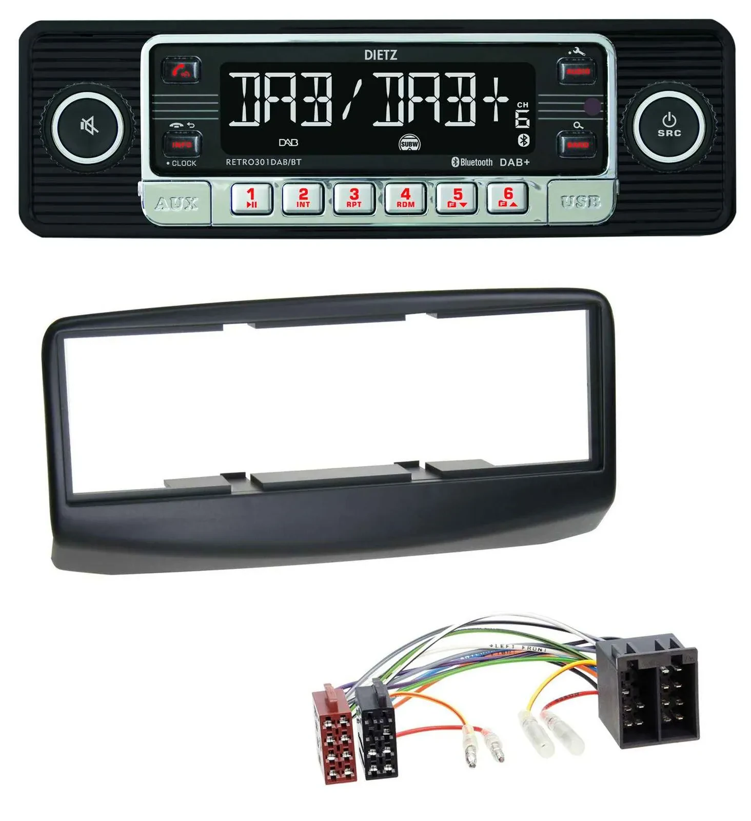 Dietz USB DAB MP3 Bluetooth Autoradio für Fiat Multipla 186 Facelift 2006-2010