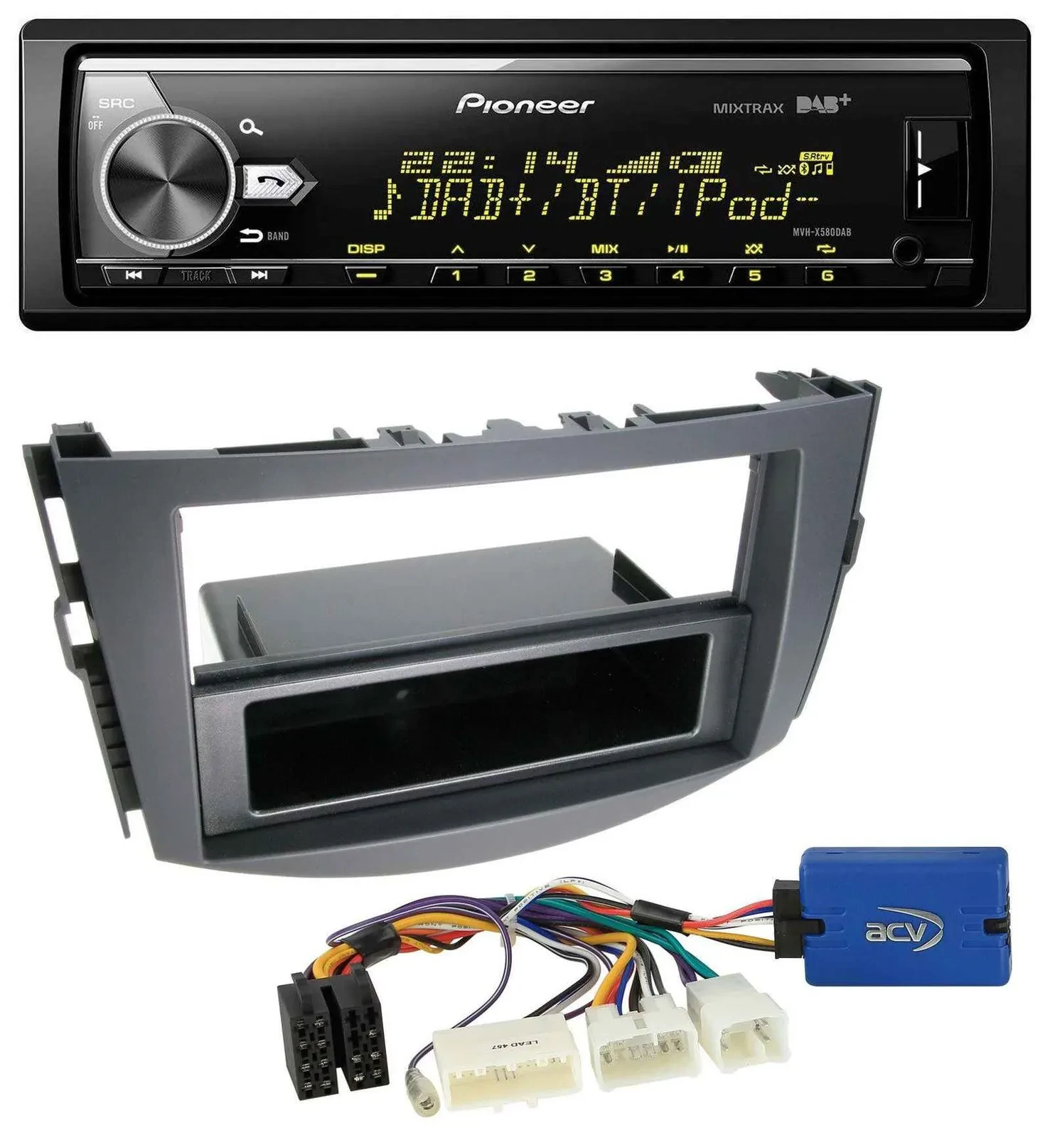 Pioneer Bluetooth USB DAB MP3 Autoradio für Toyota RAV-4 (11-13) - 28 Pin