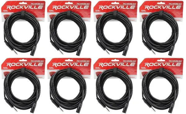 Коммутационный кабель Rockville RCXMB30-B Black 9.1 м (8 штук)