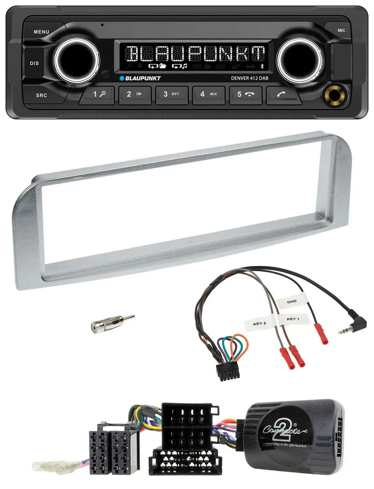 Blaupunkt Bluetooth DAB Lenkrad USB Autoradio für Alfa GT 147 2007-2010 silbergr