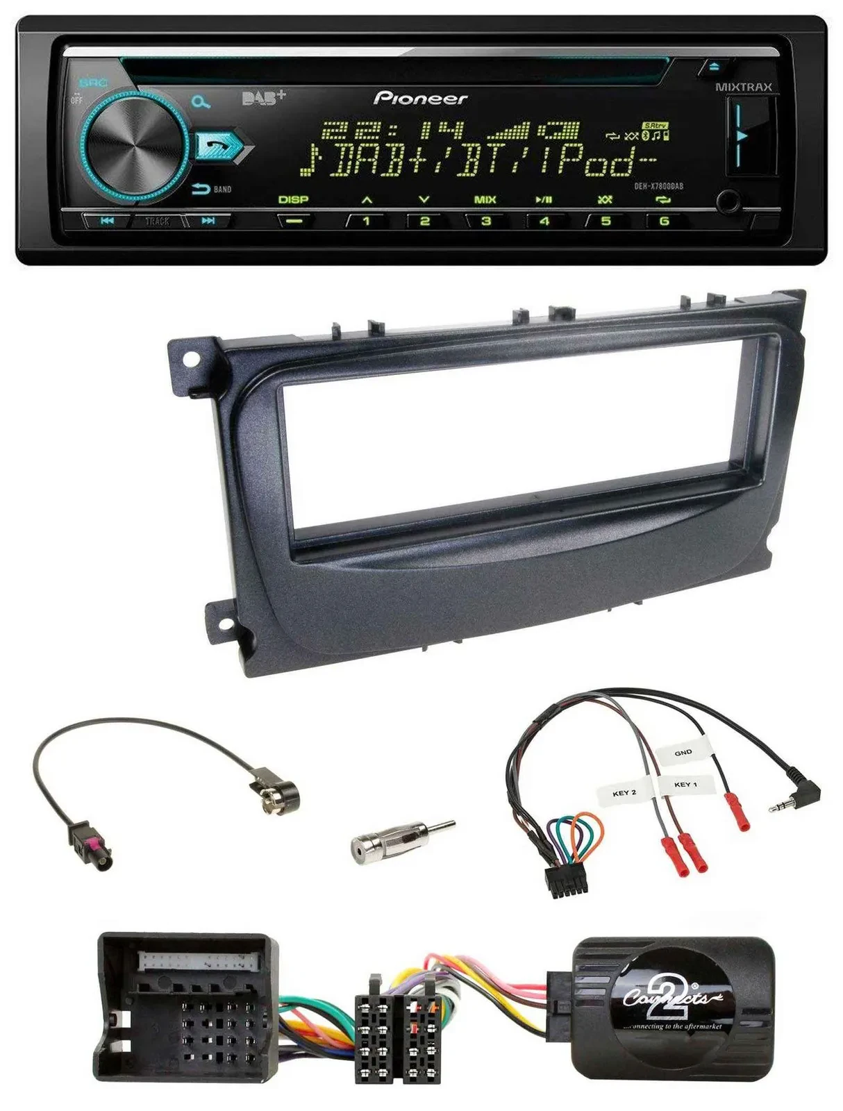 Pioneer DAB Lenkrad CD USB Bluetooth Autoradio für Ford Focus C-Max Galaxy ab 07