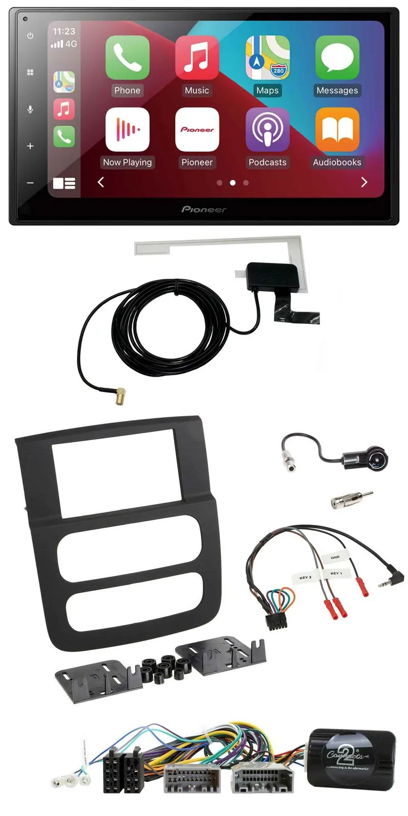 Автомагнитола Pioneer 2DIN, USB, Bluetooth, DAB, для Dodge RAM 2002–2006 с поддержкой управления на руле