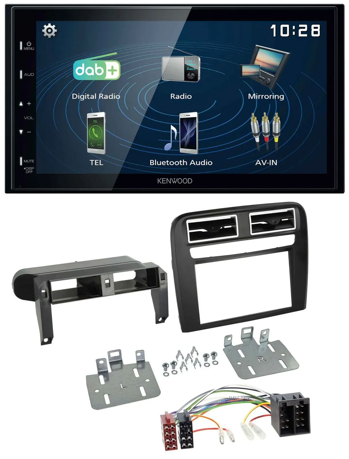 Kenwood 2DIN Bluetooth MP3 USB DAB Autoradio für Fiat Grande Punto 2005-2009 sch