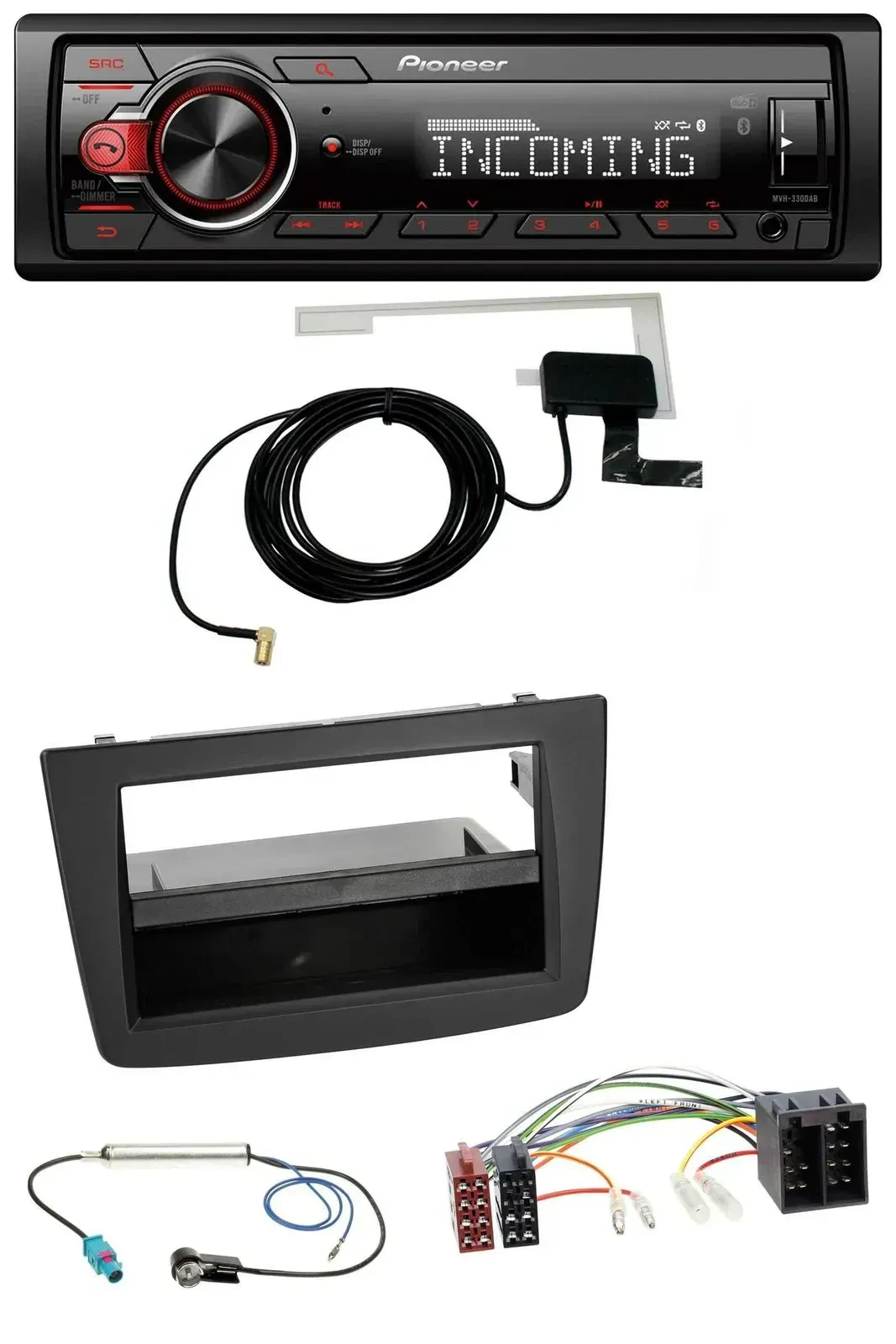 Автомагнитола Pioneer USB/MP3/DAB/Bluetooth для Alfa Romeo Mito (955) 2008–2014, ISO, черный