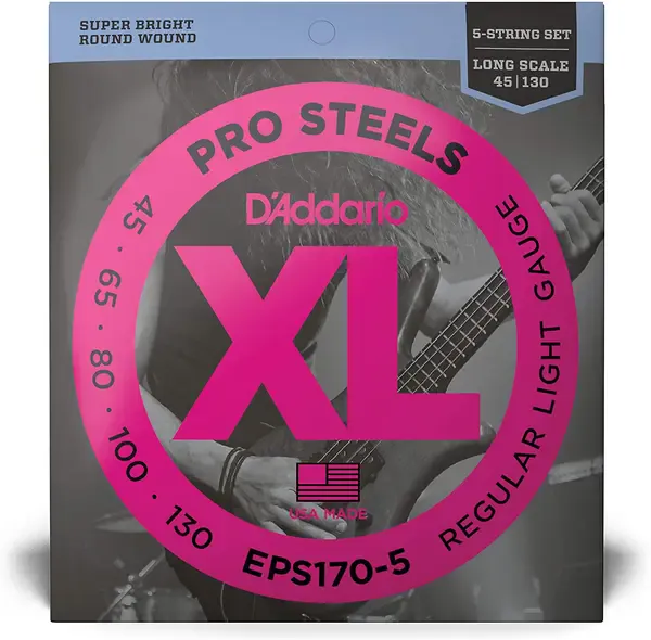 Струны для 5-струнной бас-гитары D'Addario EPS170-5 45-130