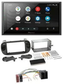 Pioneer USB 2DIN DAB MP3 Bluetooth Autoradio für Fiat 500 bis 2012 schwarz soft