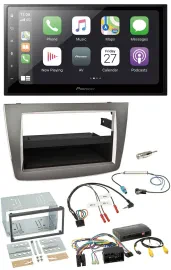 Pioneer Lenkrad Bluetooth DAB 2DIN USB Autoradio für Alfa Romeo Mito silber 14-1